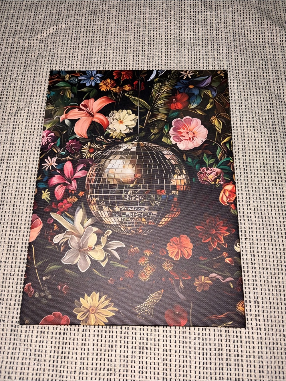 Floral Disco Ball Wall Art Canvas